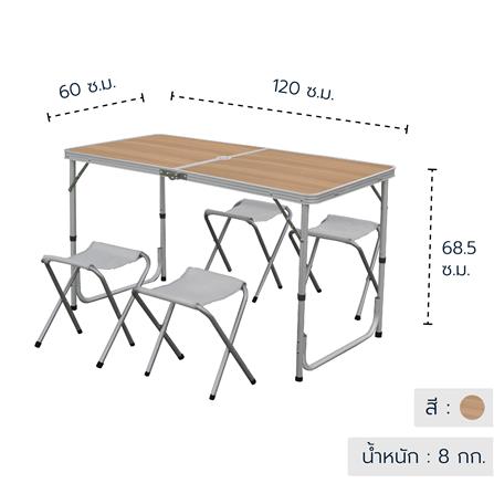 ชุดสนามปิกนิก 4ที่นั่ง NL HOME ลายไม้_3