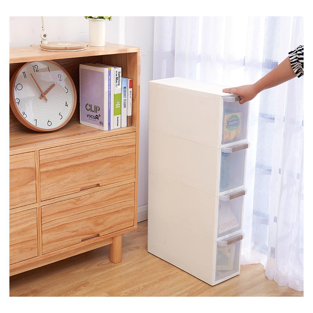 ตู้ลิ้นชักแคบ 4 ชั้น STACKO BENRI 18X47.8X83 ซม. สีขาว