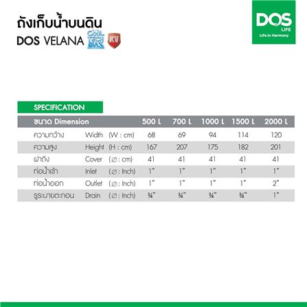 ถังเก็บน้ำ DOS VELANA AG 1000 ลิตร สี ARCTIC GREY GRANITE_11