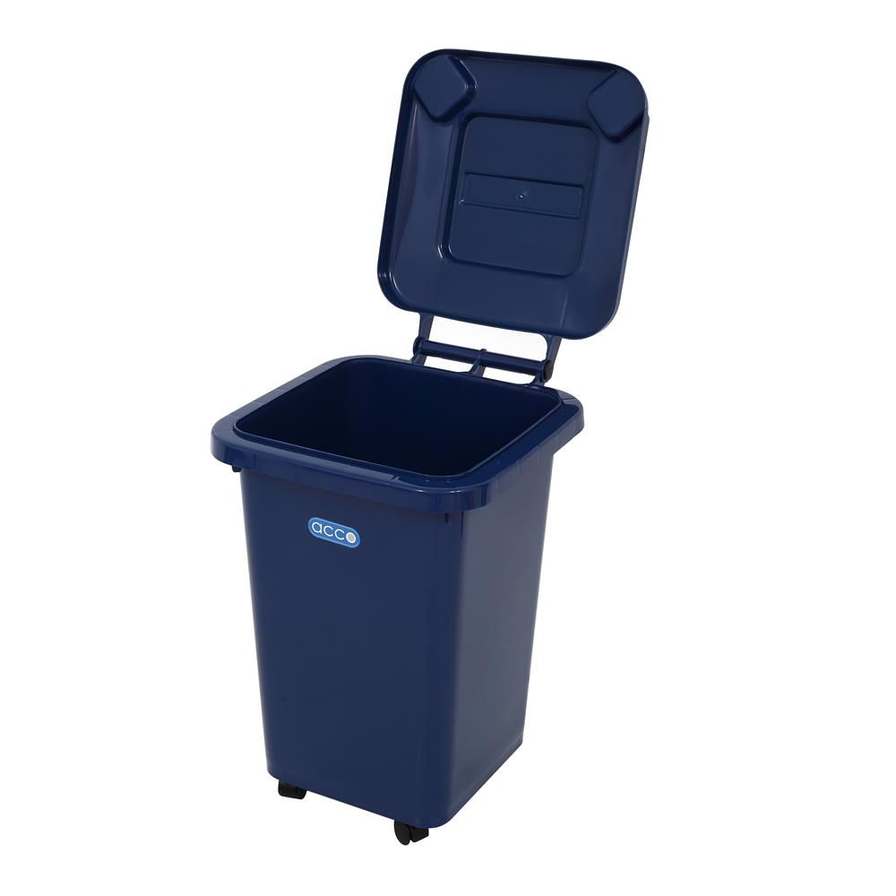 ถังขยะฝาเปิดปิด มีล้อ ACCO CLEAN 60 ลิตร สีน้ำเงิน