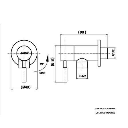 วาล์วฝักบัว 1 ทาง COTTO CT1267C54SA(HM)_2