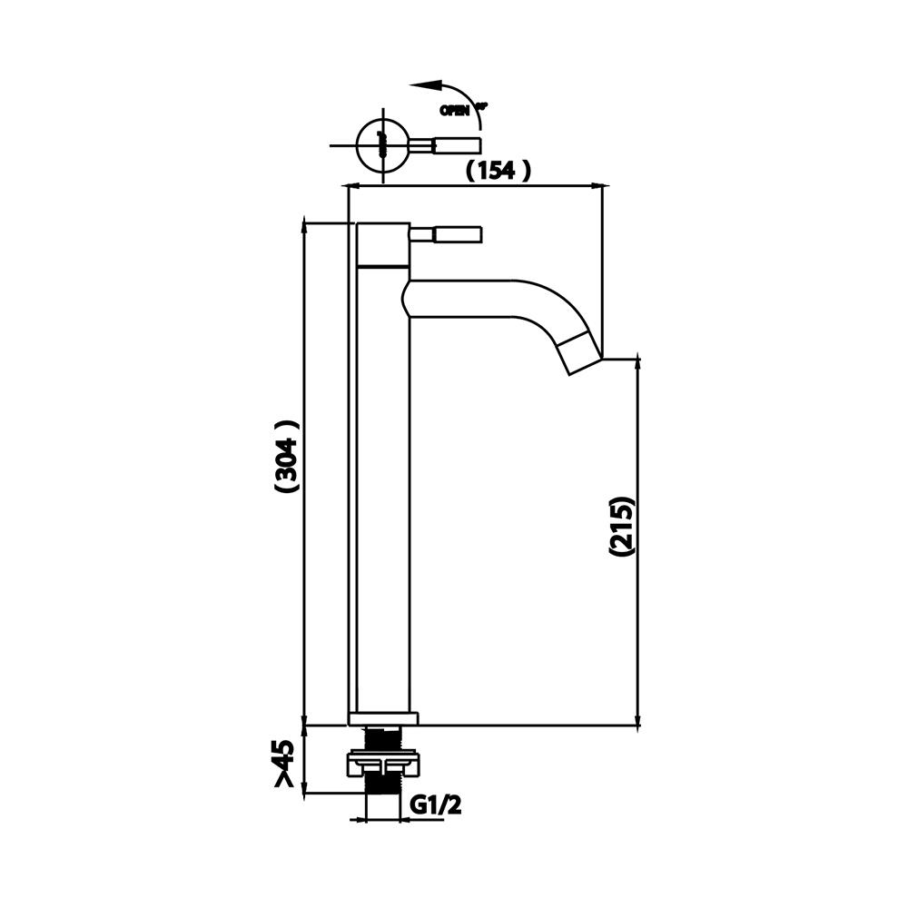 ก๊อกอ่างล้างหน้าเดี่ยว COTTO CT1272C55YSA(HM)