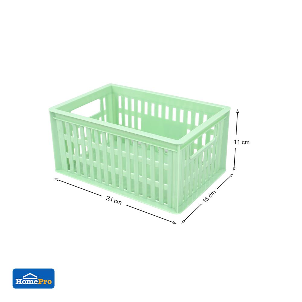 กล่องซ้อนได้ ME LIVING 591-1 16X24X11 ซม. สีเขียว