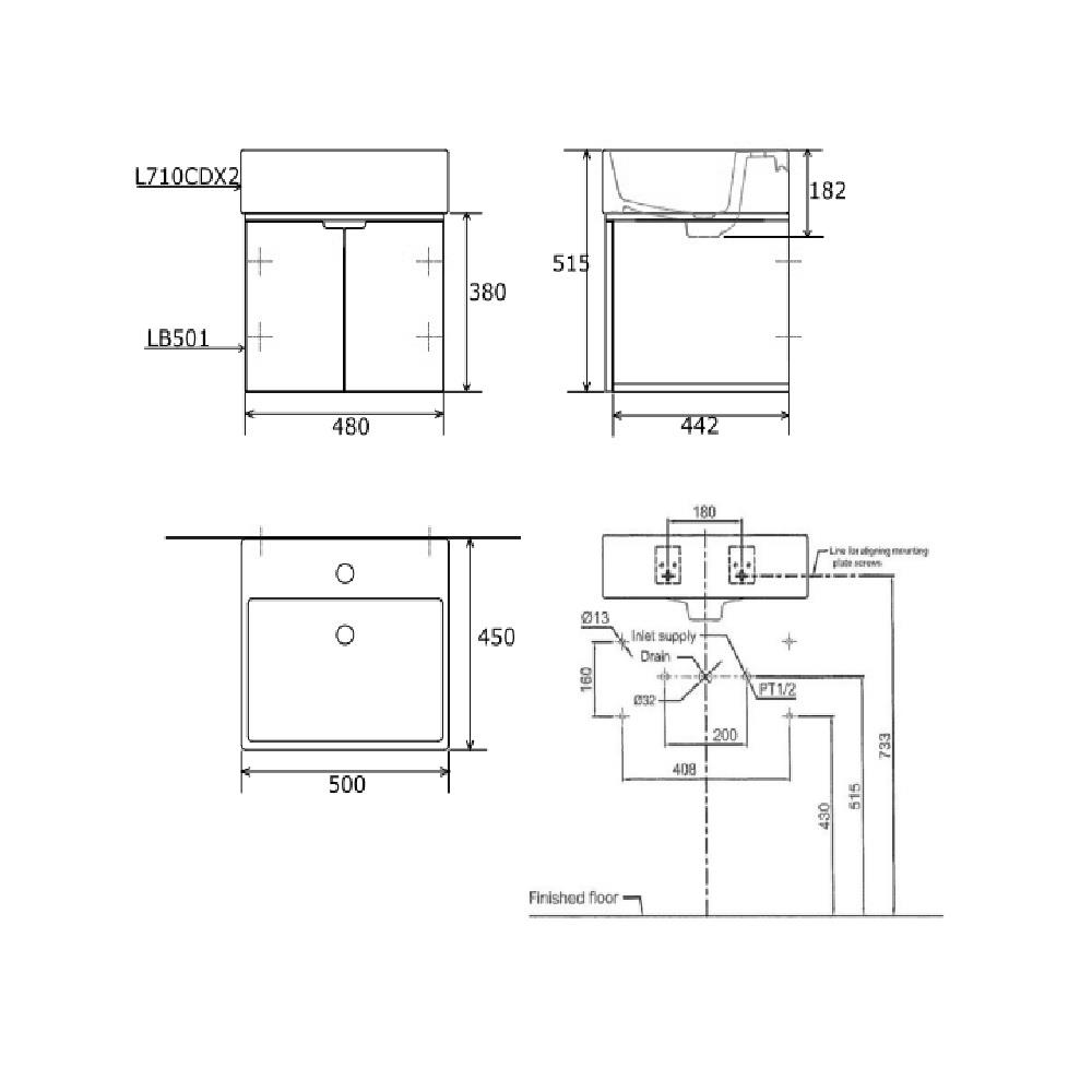 อ่างเคาน์เตอร์ TOTO LBAT501PBR สีเบจ