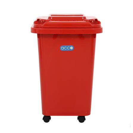 ถังขยะฝาเปิดปิดมีล้อ ACCO CLEAN 60 ลิตร สีแดง_1