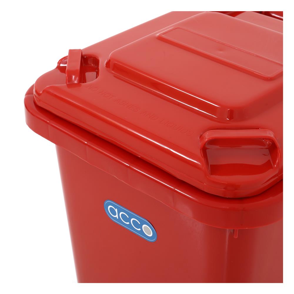 ถังขยะฝาเปิดปิด มีล้อ ACCO CLEAN 32 ลิตร สีแดง