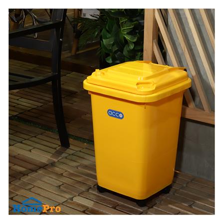 ถังขยะฝาเปิดปิดมีล้อ ACCO CLEAN 32 ลิตร สีเหลือง_5