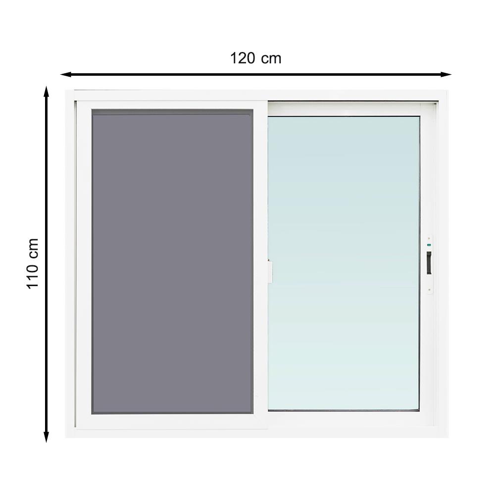หน้าต่างบานเลื่อน อะลูมิเนียม S-S มุ้ง TAKECHI 120X110 ซม. สีขาว