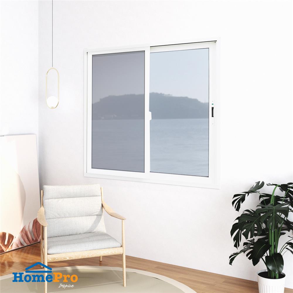 หน้าต่างบานเลื่อน อะลูมิเนียม S-S มุ้ง TAKECHI 120X110 ซม. สีขาว