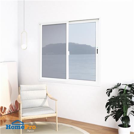 หน้าต่างบานเลื่อน อะลูมิเนียม S-S มุ้ง TAKECHI 120X110 ซม. สีขาว_2