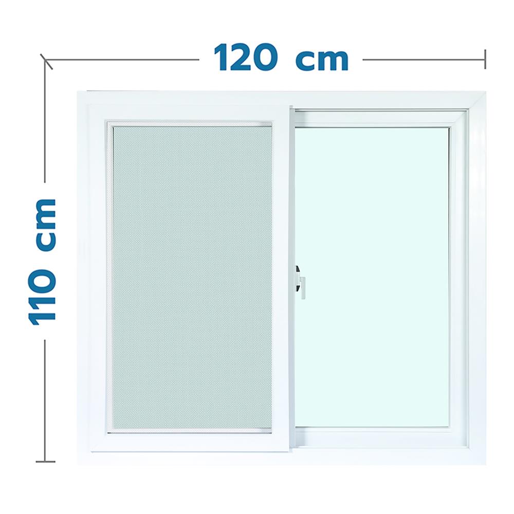 หน้าต่างบานเลื่อน UPVC S-S มุ้ง AZLE 120x110 ซม. สีขาว