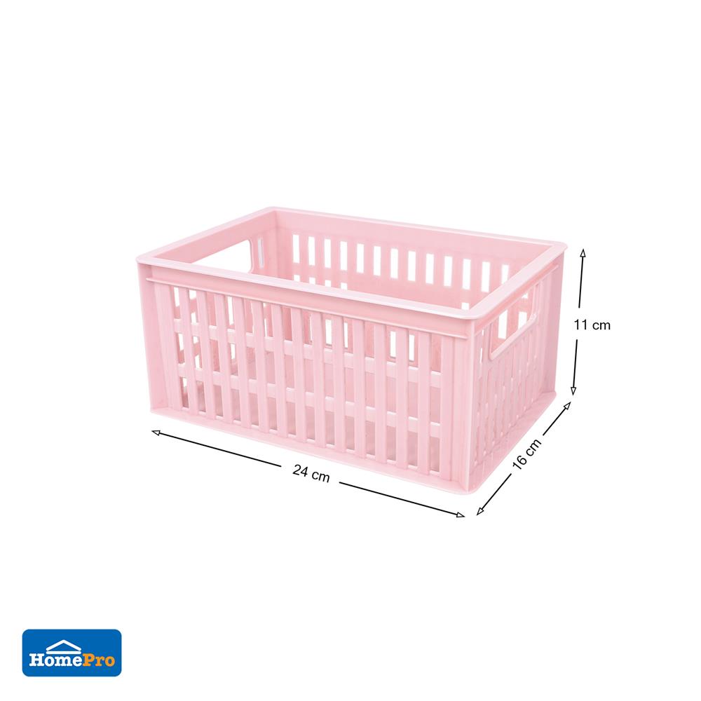 กล่องซ้อนได้ ME LIVING 591-1 16X24X11 ซม. สีชมพู