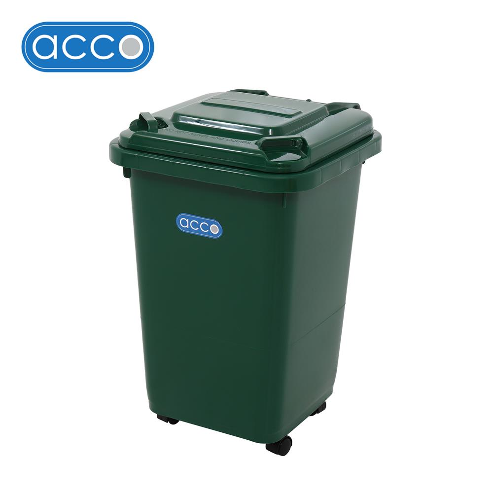 ถังขยะฝาเปิดปิดมีล้อ ACCO CLEAN 32 ลิตร สีเขียว