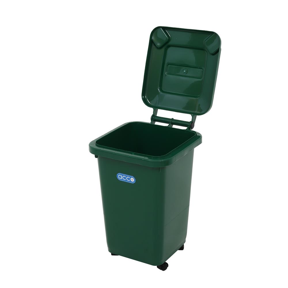 ถังขยะฝาเปิดปิดมีล้อ ACCO CLEAN 32 ลิตร สีเขียว