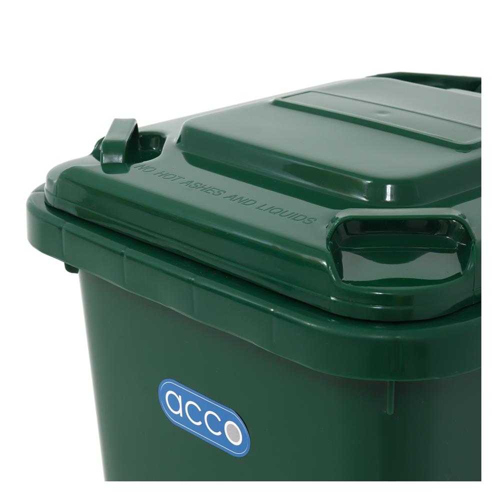 ถังขยะฝาเปิดปิดมีล้อ ACCO CLEAN 32 ลิตร สีเขียว