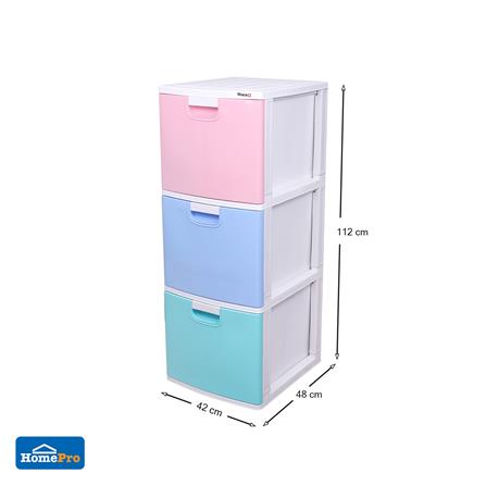 ตู้ลิ้นชัก 3 ชั้น STACKO LL3 42X48X112 ซม. หลากสี_3