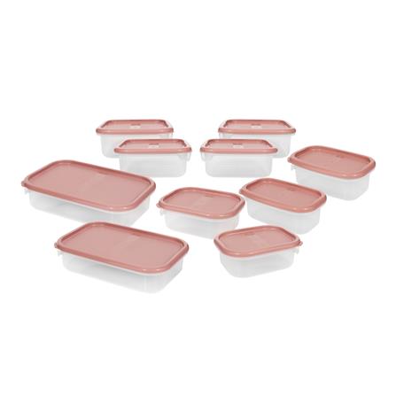 ชุดกล่องอาหาร KECH SET20 ชิ้น รวมฝา สีชมพู_1