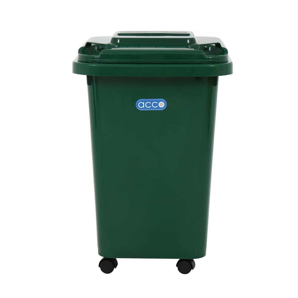 ถังขยะฝาเปิดปิดมีล้อ ACCO CLEAN 60 ลิตร สีเขียว