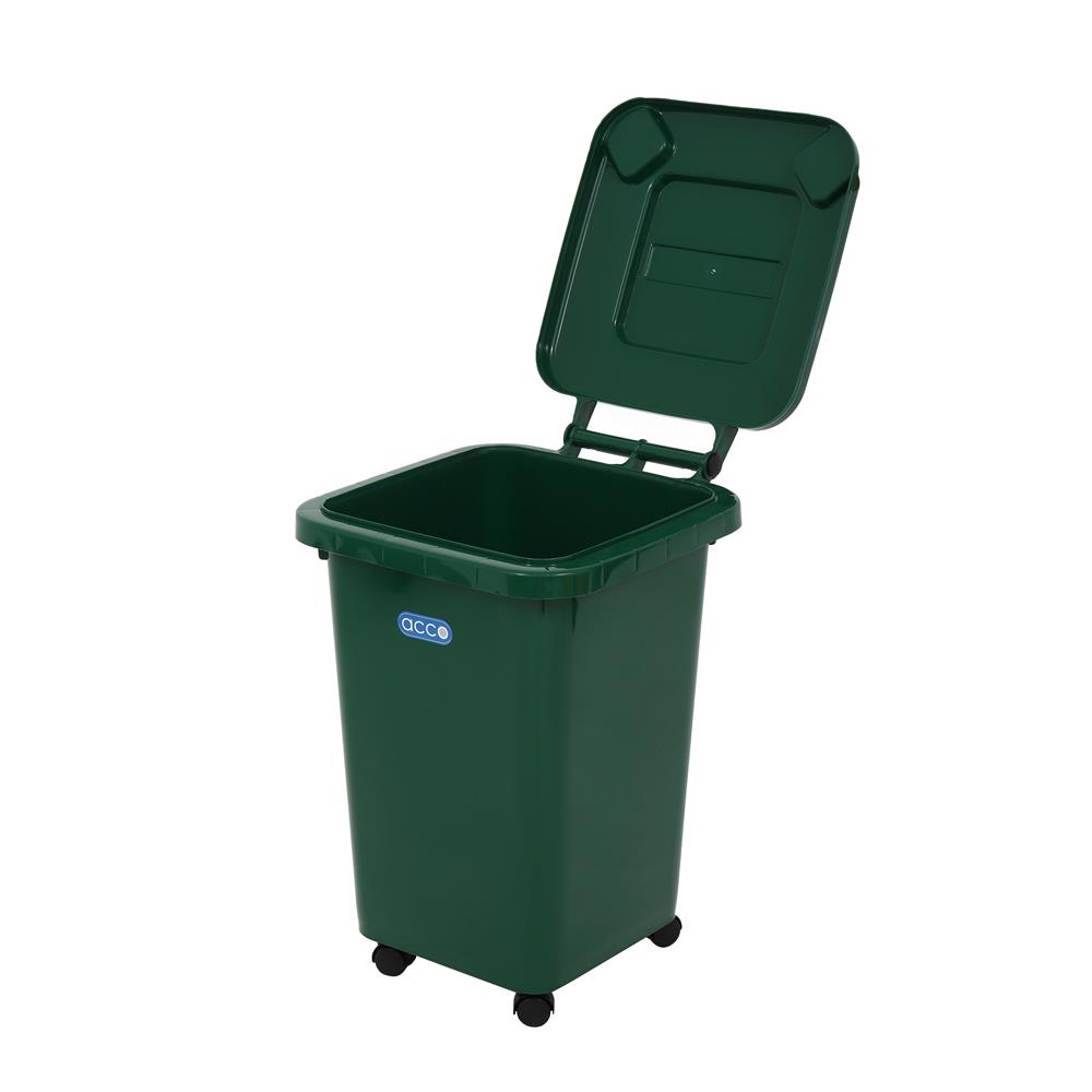 ถังขยะฝาเปิดปิดมีล้อ ACCO CLEAN 60 ลิตร สีเขียว
