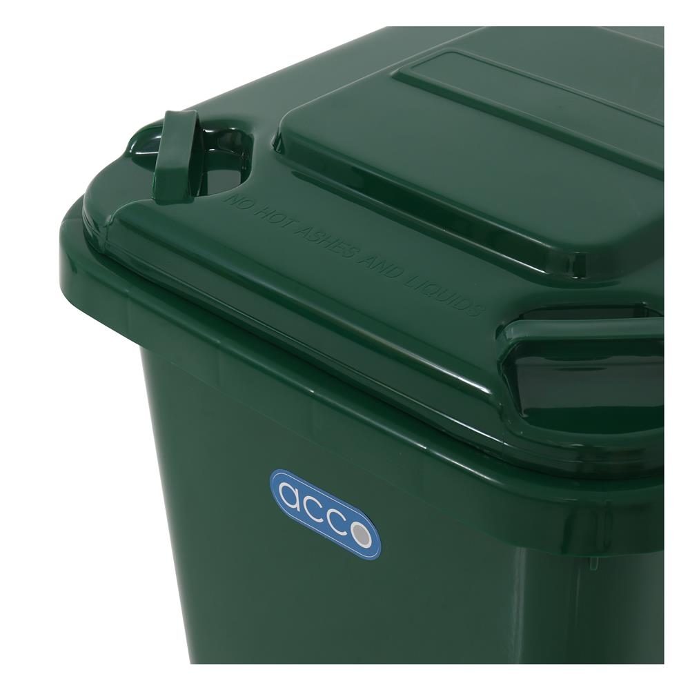 ถังขยะฝาเปิดปิดมีล้อ ACCO CLEAN 60 ลิตร สีเขียว