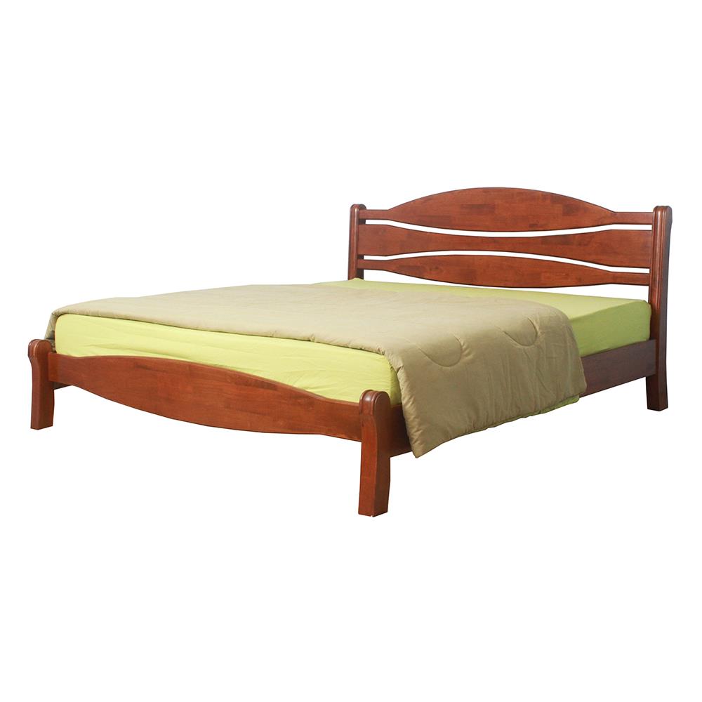 เตียงไม้ 6 ฟุต GROWN HOME สีมะฮอกกานี