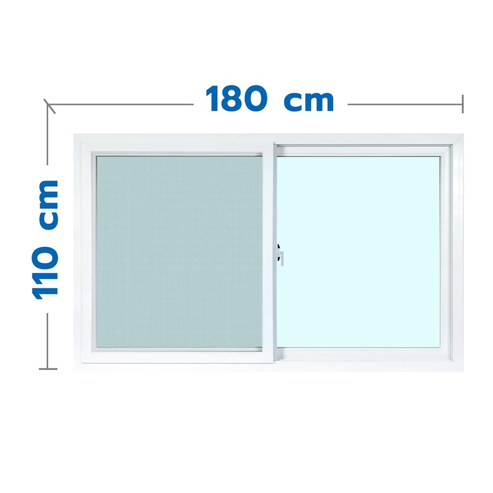 หน้าต่างบานเลื่อน UPVC S-S มุ้ง AZLE 180X110 ซม. สีขาว
