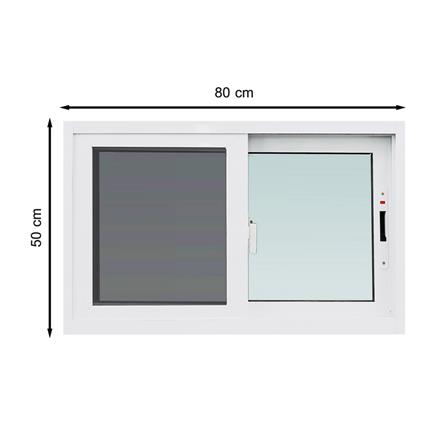 หน้าต่างบานเลื่อน อะลูมิเนียม S-S มุ้ง TAKECHI 100X100 ซม. สีขาว_0