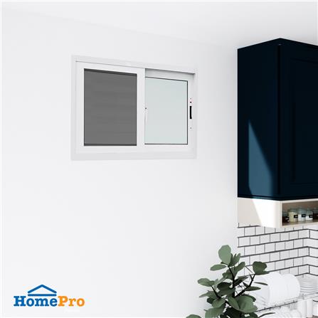 หน้าต่างบานเลื่อน อะลูมิเนียม S-S มุ้ง TAKECHI 100X100 ซม. สีขาว_2