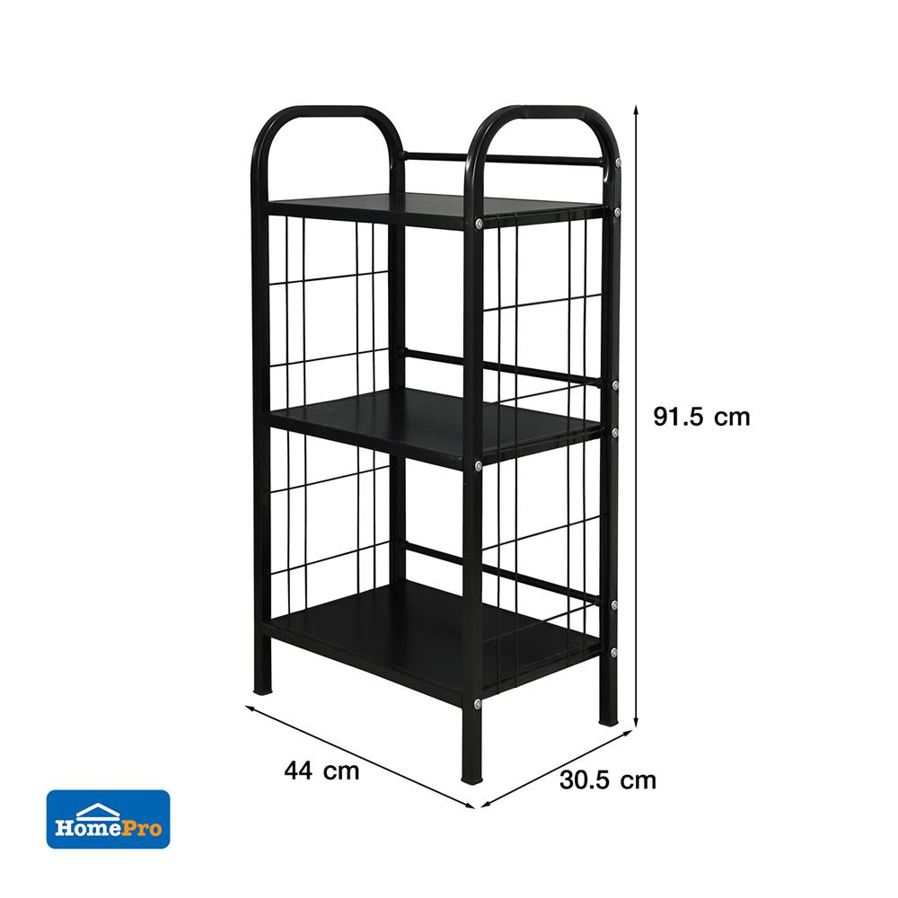 ชั้นวางของ 3 ชั้น STACKO AMAS 44x30.5x91.5 ซม. สีดำ