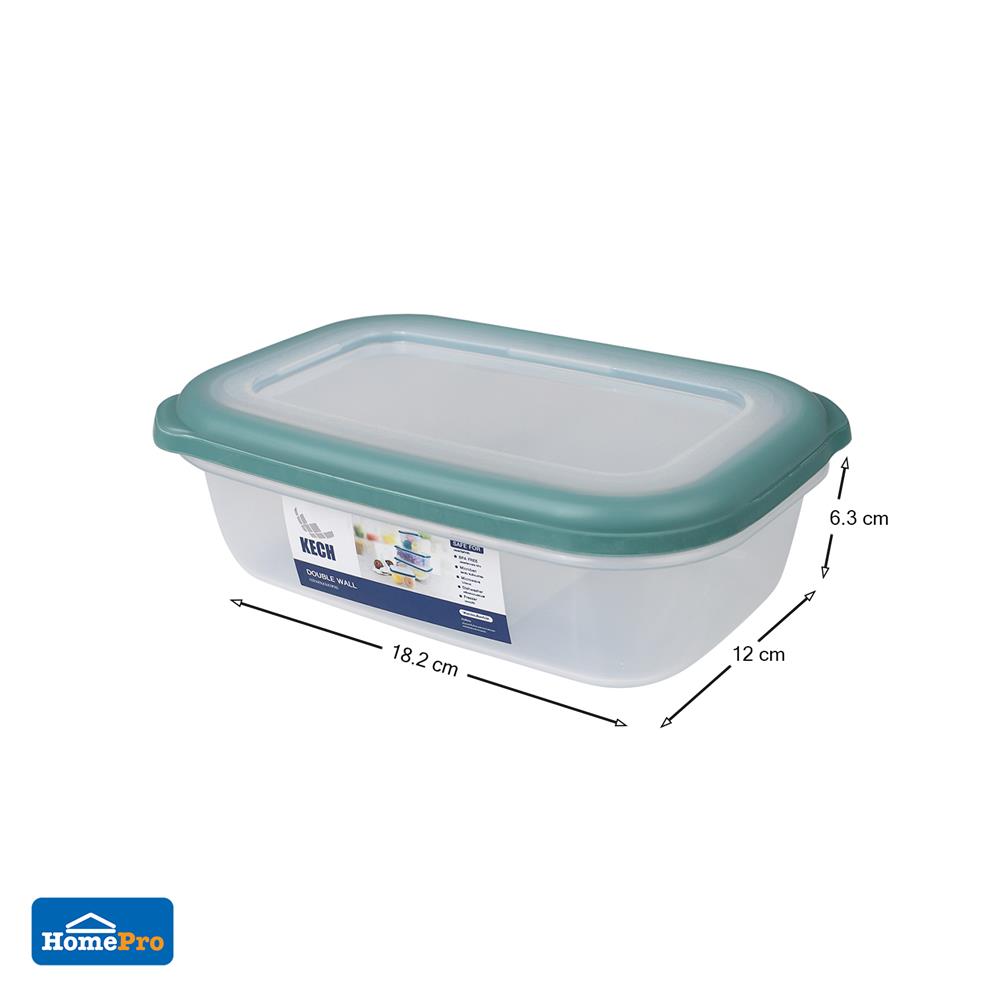 กล่องอาหาร 0.75 ลิตร KECH DOUBLE WALL 9032 สีเขียว
