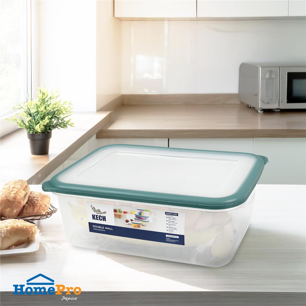 กล่องอาหาร 5.5 ลิตร KECH DOUBLE WALL 9038 สีเขียว