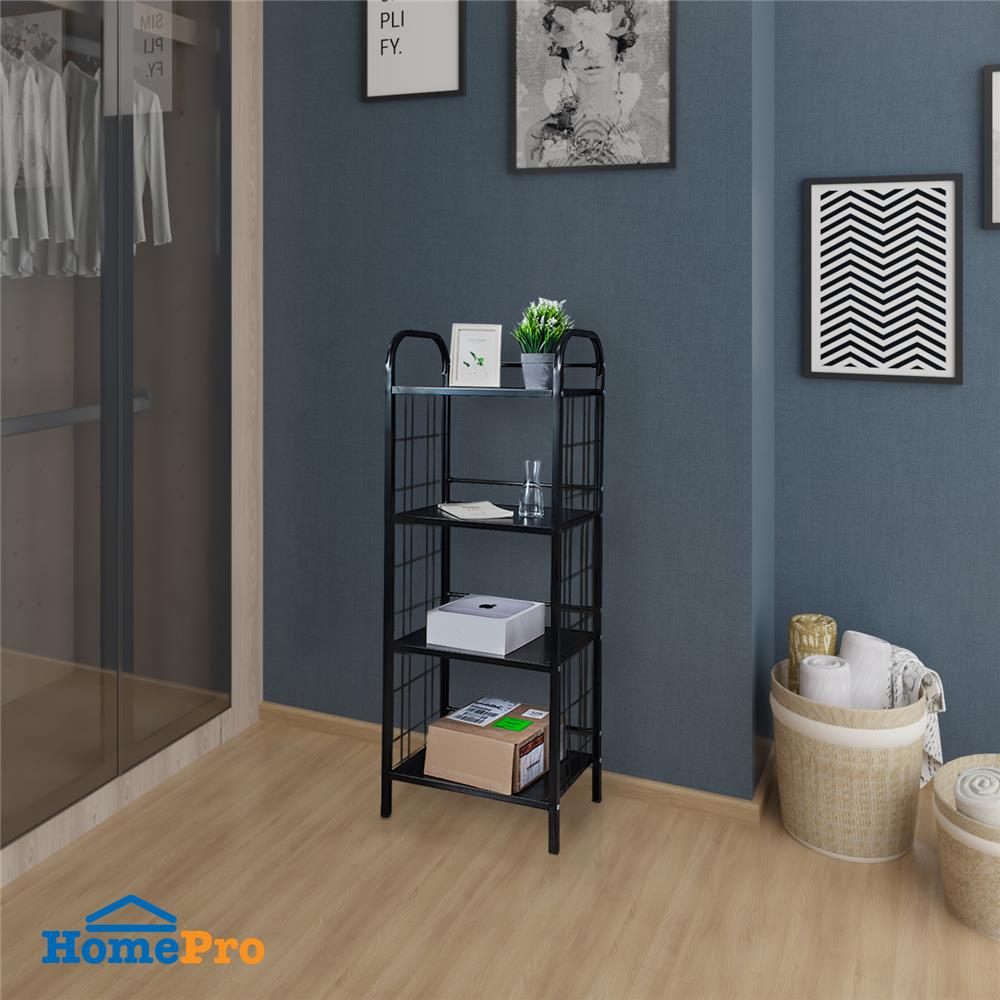 ชั้นวางของ 4 ชั้น STACKO AMAS 44x30.5x124 ซม. สีดำ