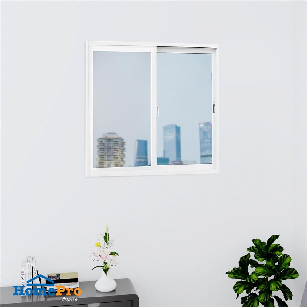 หน้าต่างบานเลื่อน UPVC S-S มุ้ง AZLE 100x110 ซม. สีขาว