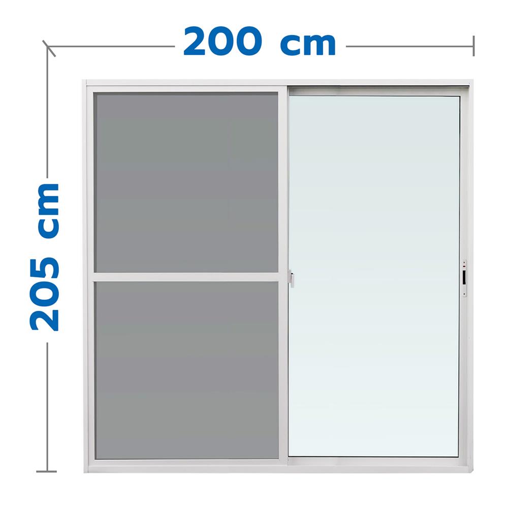 ประตูบานเลื่อน UPVC S-S มุ้ง AZLE 200X205 ซม. สีขาว