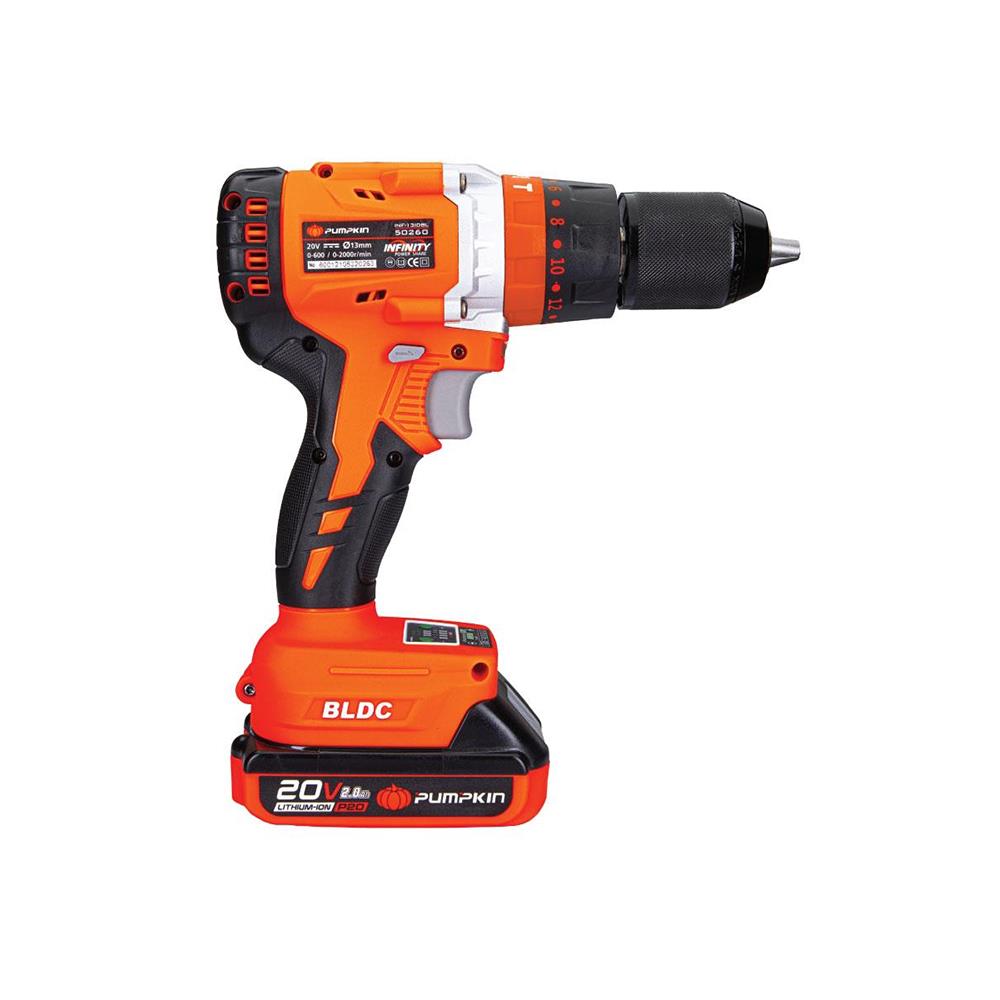 สว่านกระแทกไร้สาย PUMPKIN NF-13IDBLI 50260 20 โวลต์