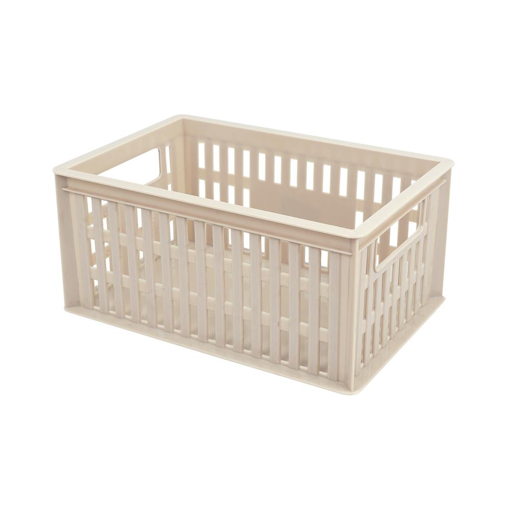 กล่องซ้อนได้ ME LIVING 591-1 16X24X11 ซม. สีน้ำตาลอ่อน