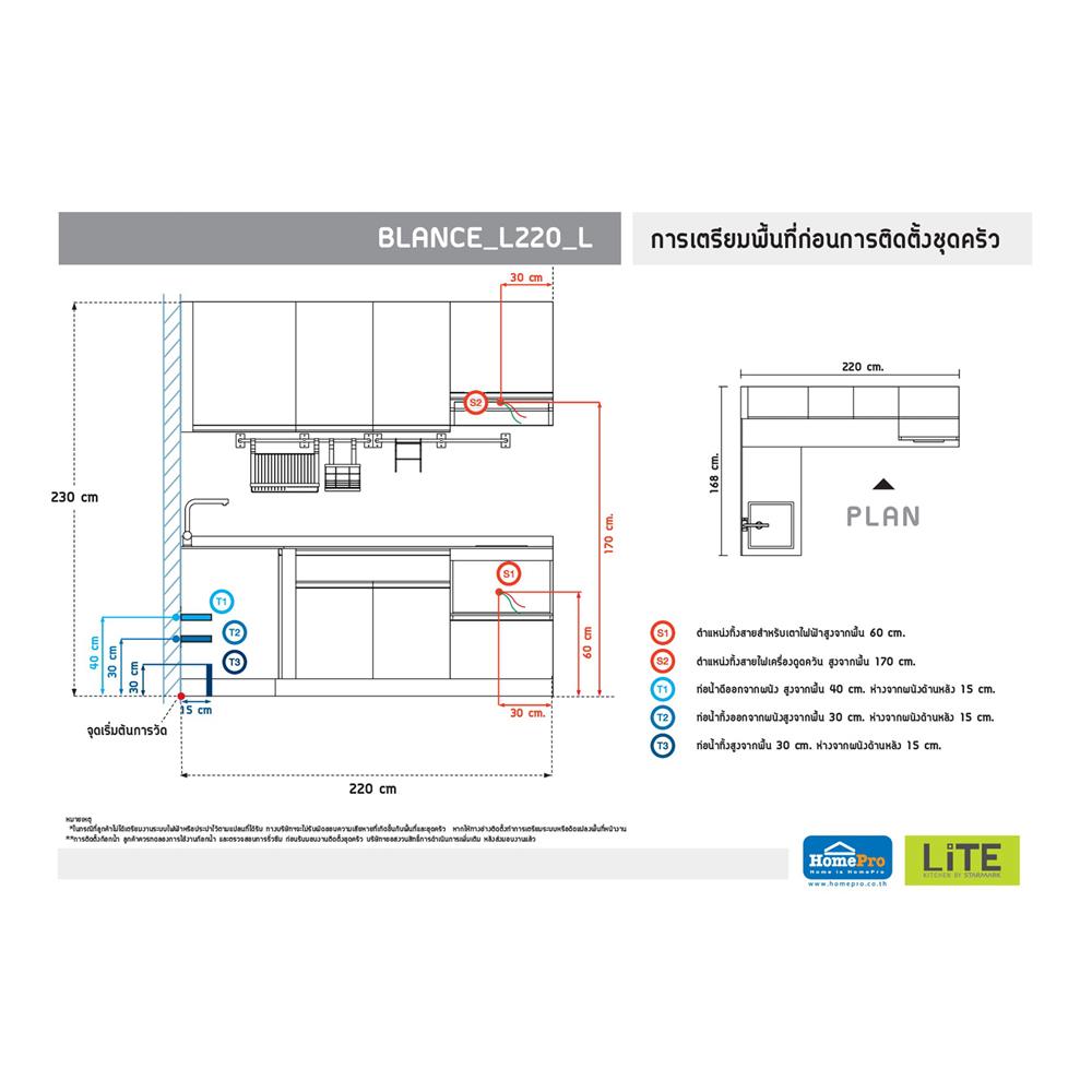 ครัวไม้สำเร็จ STARMARK BLANCE L220_L 220 ซม.