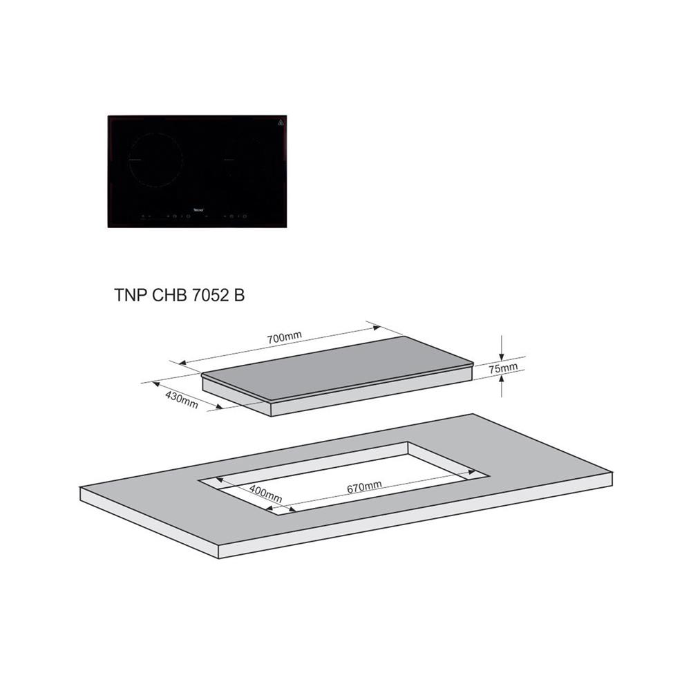 เตาฝังเซรามิก TECNOPLUS TNP CHB7052B 70 ซม.
