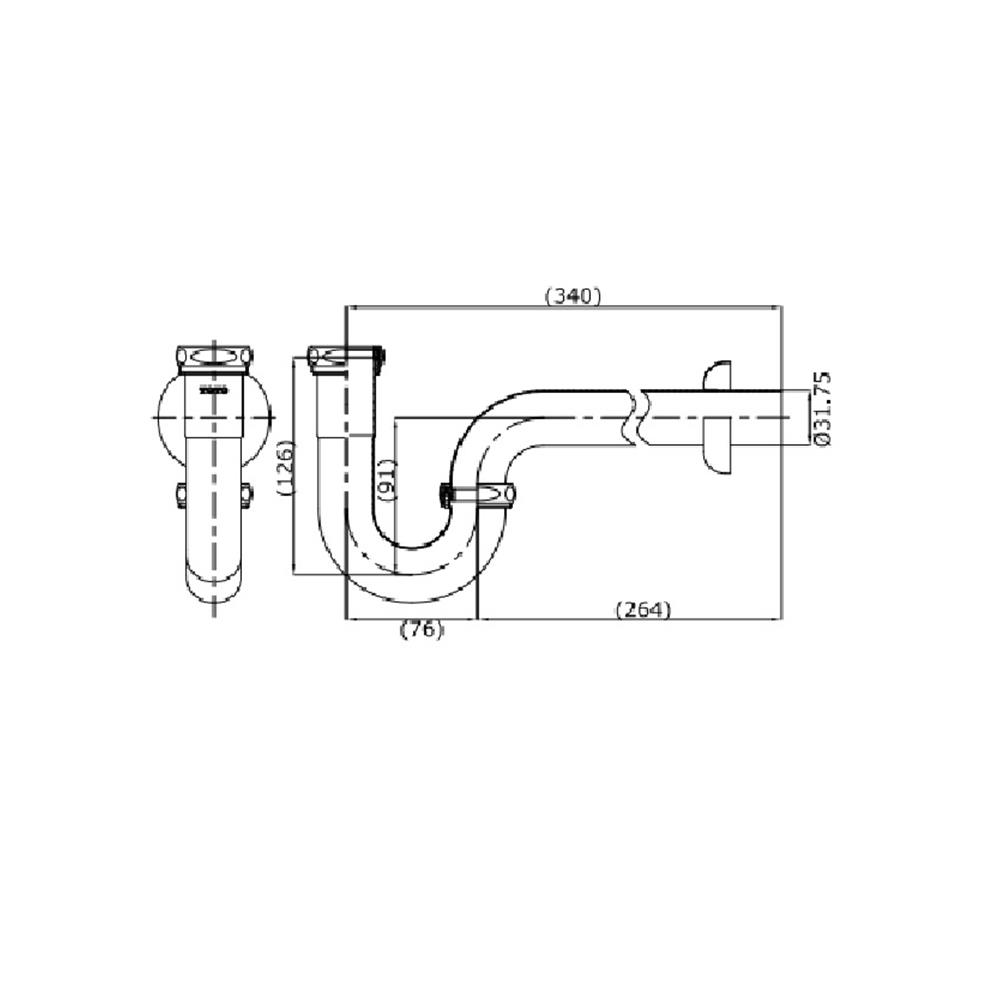 ท่อน้ำทิ้งอ่างล้างหน้าพีแทรป TOTO TS303AX(HM) 34 ซม.