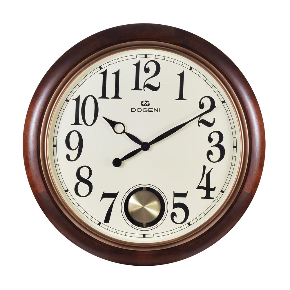 นาฬิกาแขวนไม้ DOGENI WCW022DB 21 นิ้ว สีน้ำตาลเข้ม