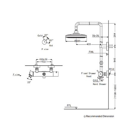 ฝักบัว RAIN SHOWER TOTO TBW01303TA_1