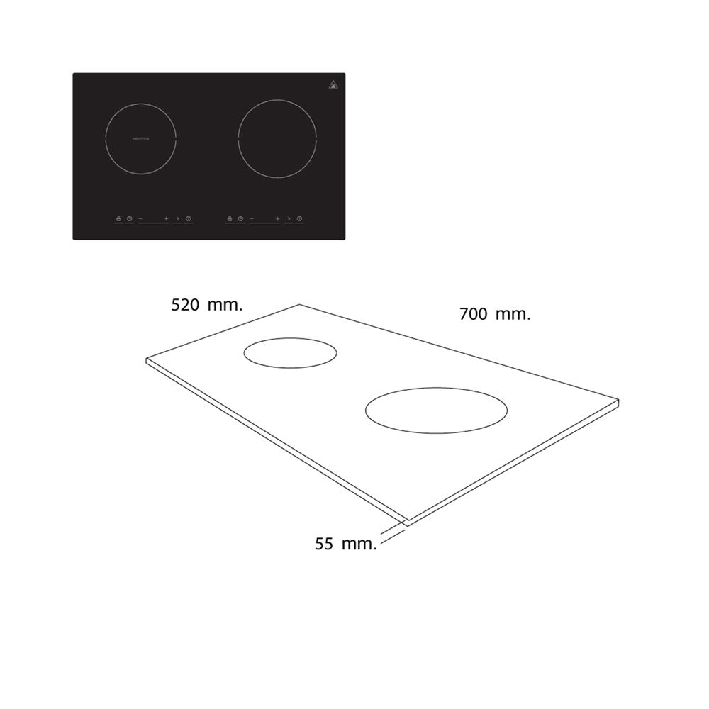 เตาฝังอินดักชัน TECNOPLUS TNPIHB 7043 B 70 ซม.