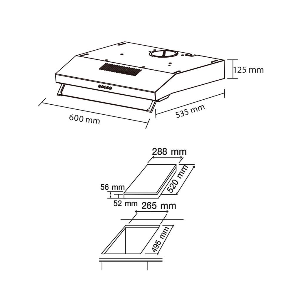 เตาฝัง+เครื่องดูดควัน AXIA I-TOUCH30+I-NERO60PU