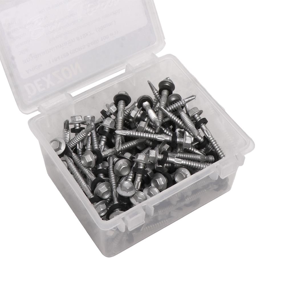 สกรูยึดสันลอนเมทัลชีท DEXZON 10X2 นิ้ว 100 ชิ้น