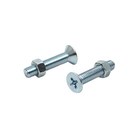 สกรูเกลียวมิลพร้อมนอต JF DEXZON 8X40 มม. แพ็ก 15 ชิ้น