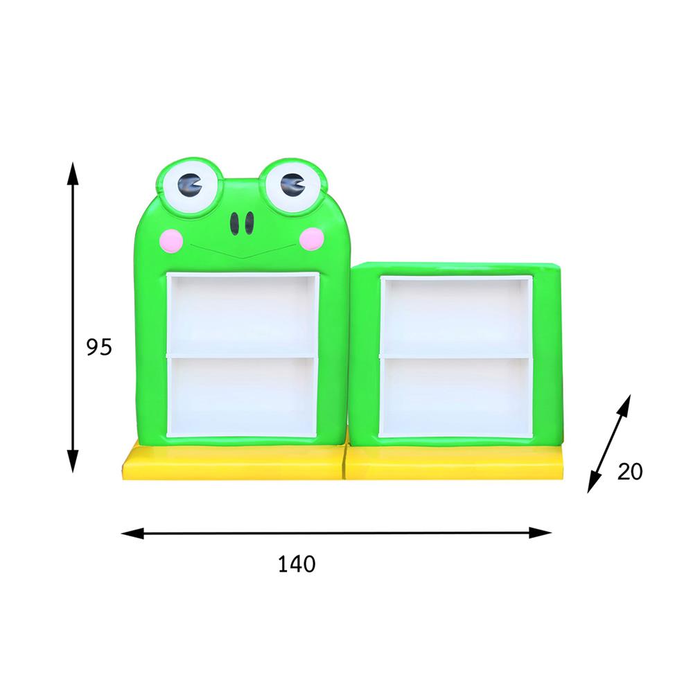 ชั้นวางของเด็ก 4 ช่อง PLAYSANOOK MINI FROG สีเขึยว/เหลือง