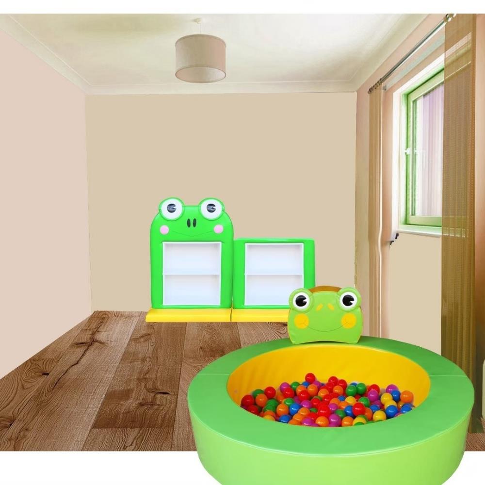 ชั้นวางของเด็ก 4 ช่อง PLAYSANOOK MINI FROG สีเขึยว/เหลือง