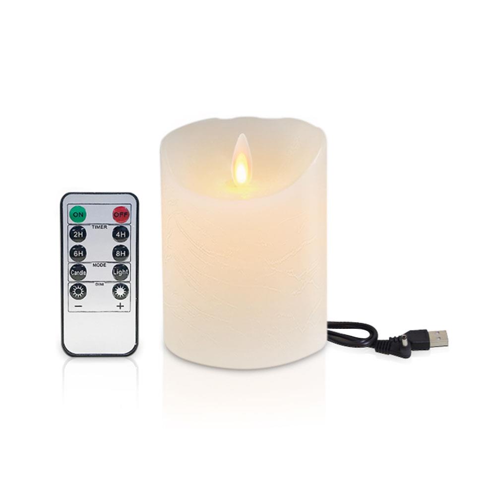 เทียน LED CLAIRE WAX REMOTE RECHARGE DIM 4 นิ้ว 0.3 วัตต์ WARMWHITE สีขาว