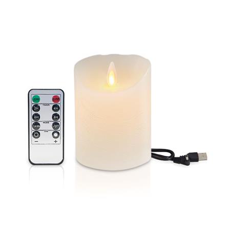 เทียน LED CLAIRE WAX REMOTE RECHARGE DIM 4 นิ้ว 0.3 วัตต์ WARMWHITE สีขาว_0