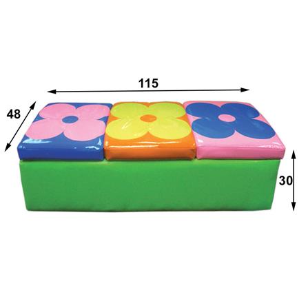 สตูลเหลี่ยม 3 ที่นั่ง PLAYSANOOK หลากสี_4